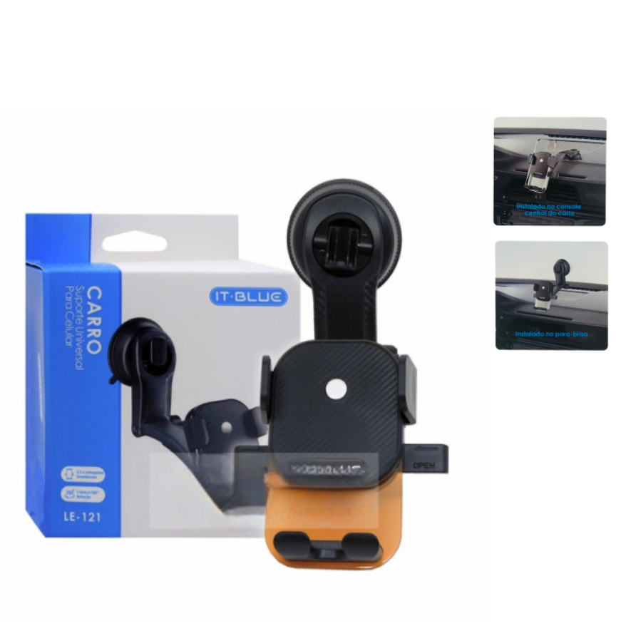 Suporte Veicular para Celular para painel Central e para-brisa do carro LE-121 - It-Blue