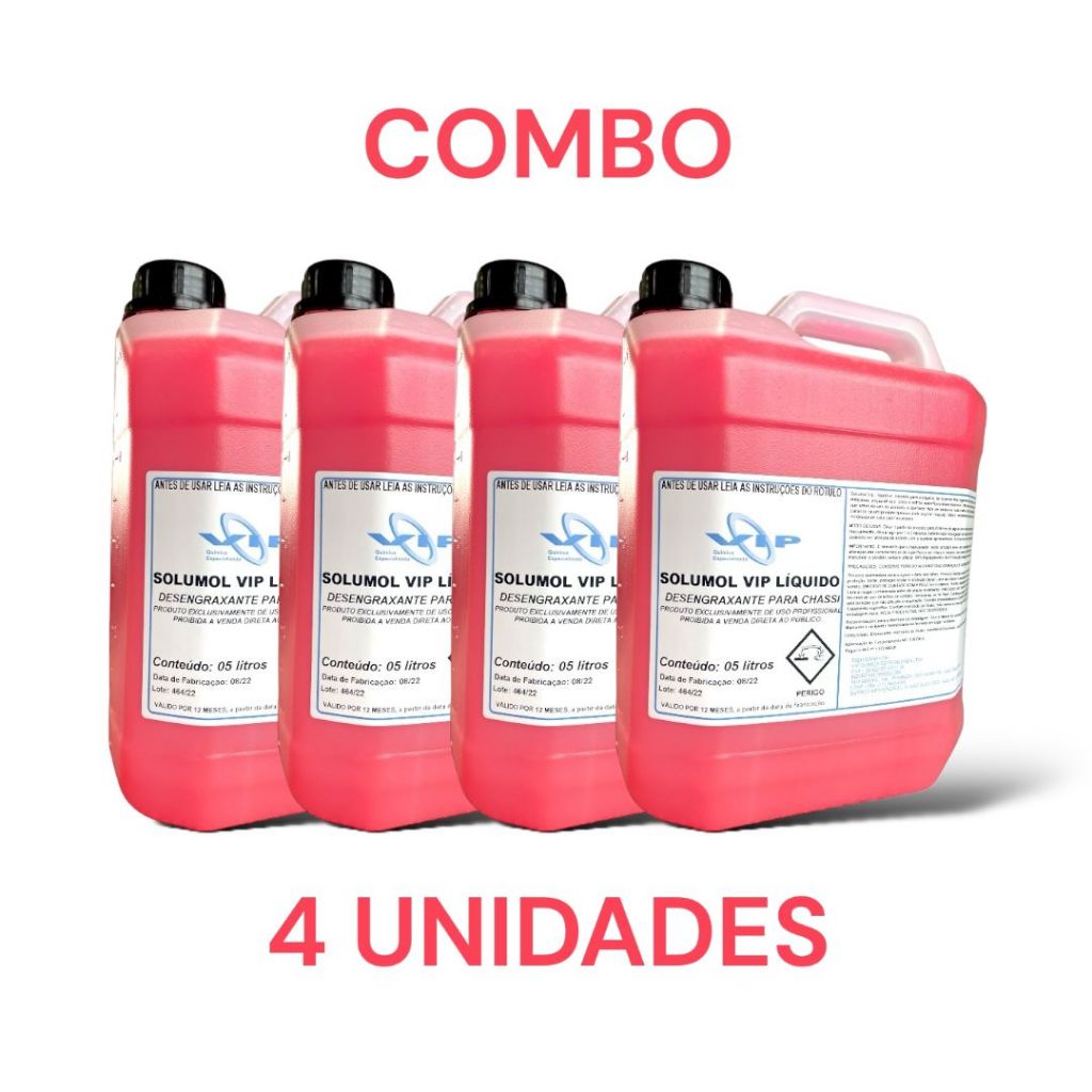 COMBO - 20L SOLUPAN (04 X 05 Litros) - DESENGRAXANTE CONCENTRADO ...