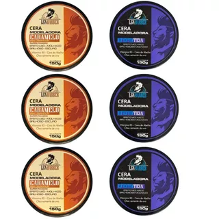 3Un Cera capilar caramelo 150g + 3Un Cera de modelar Teia 150g - LGN Barber(uso masculino)