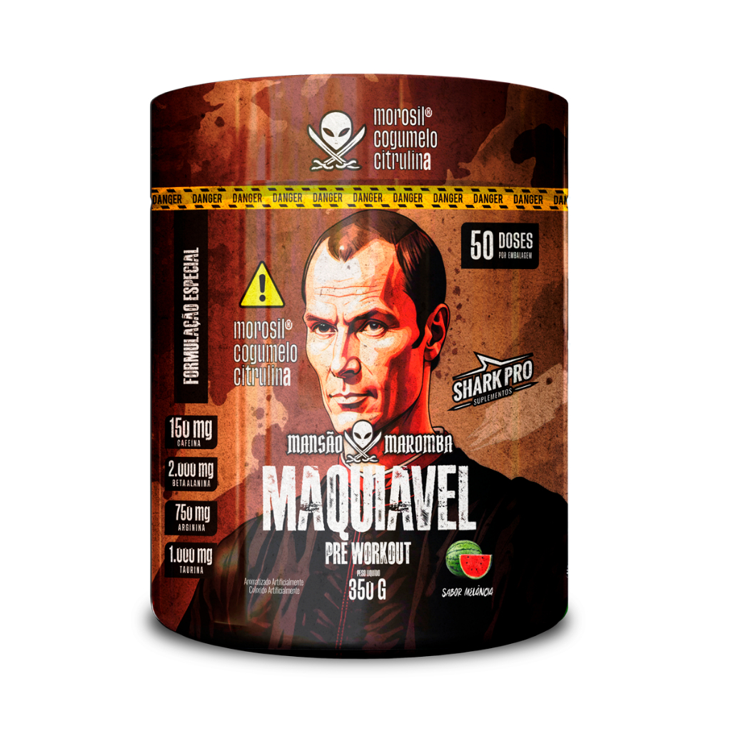 Pré Treino Maquiavel 350g Mansão Maromba e Shark Pro - 50 doses - Pre Workout Toguro