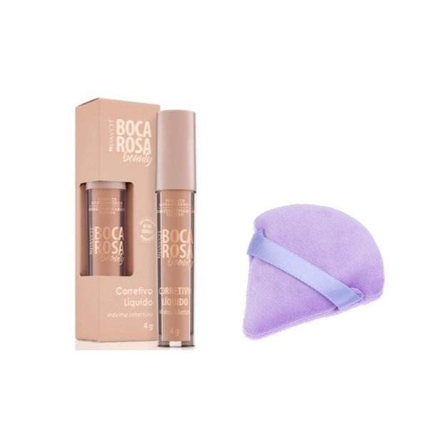 Kit Boca Rosa Corretivo Líquido + esponjas de maquiagem(COR aleatório ...