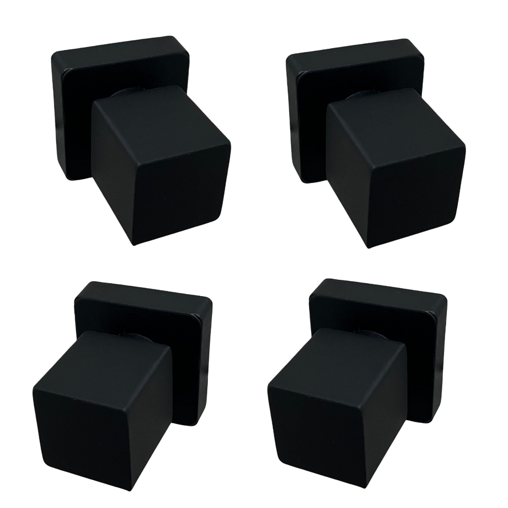 Acabamento para Registro Quadrado Pressão / Gaveta Preto 100% Metal Padrão Docol
