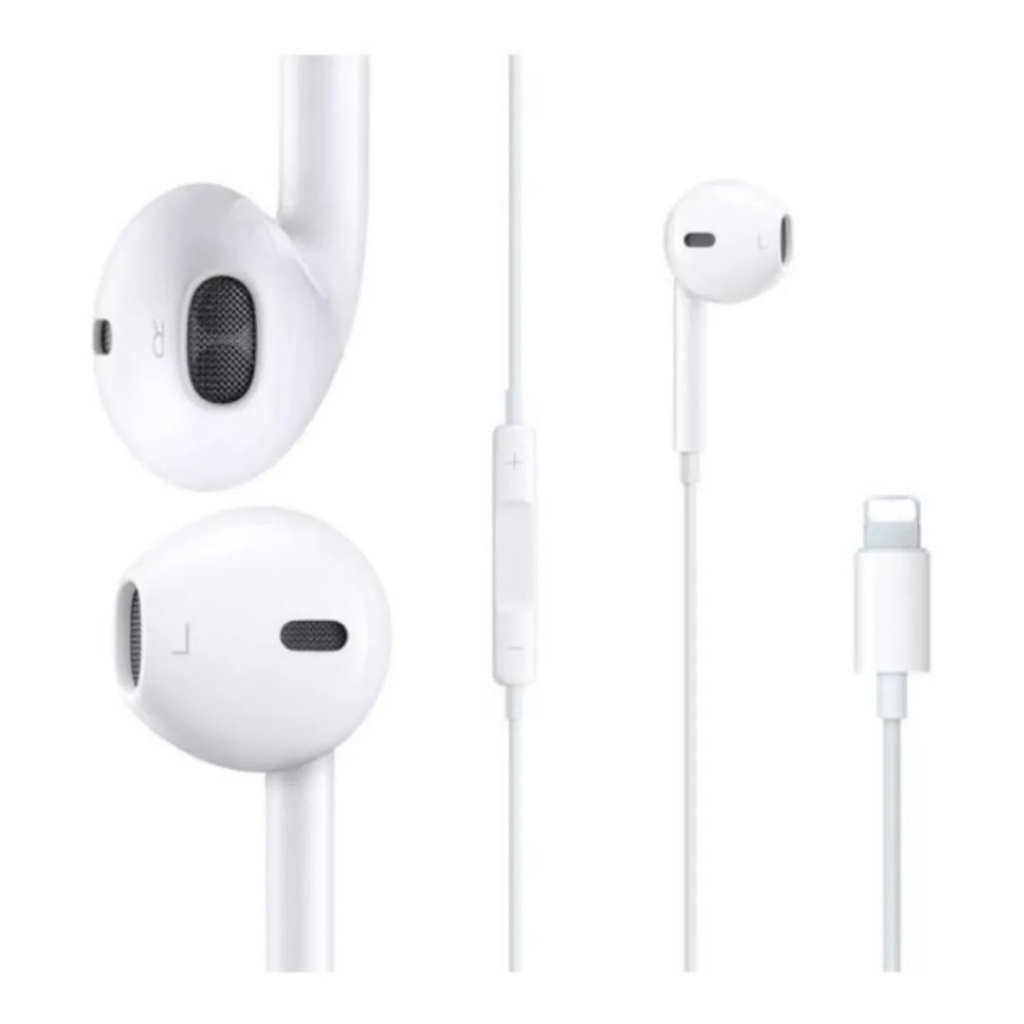 Fone de Ouvido Com Fio Lightning para iPhone Earpods com Microfone ...