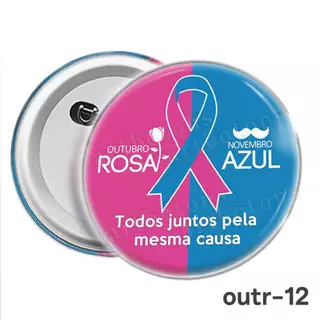 Boton campanha outubro rosa novembro azul
