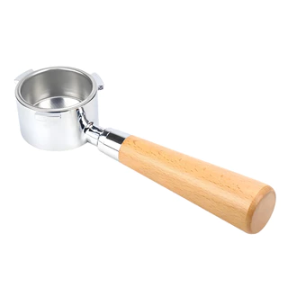 Porta-filtros Cachimbo 51/53mm Para Máquina Espresso Cabo em Madeira - Três Abas Orelhas