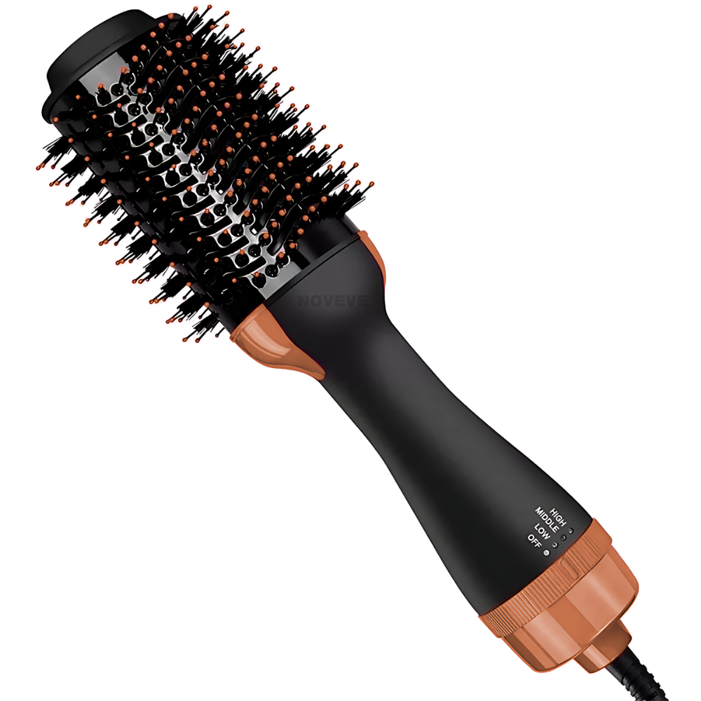 Escova Secadora BRONZE Alisador Elétrica Quente Cabelo Com 3 Em1 110V ...