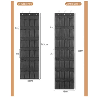 Organizador Sapateira de Porta Multiuso 24 e 28 Divisórias 163X48cm/183x48cm Vertical Sapato Chinelo Suspenso Minimalista brinquedos, produtos de higiene pessoal