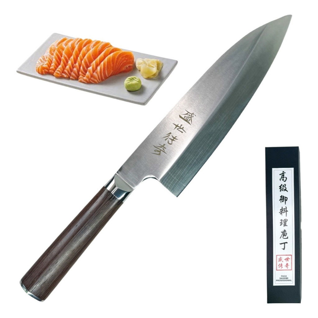 Faca Profissional Sushi Sashimi Aço Inox Lamina Cozinha Premium ...