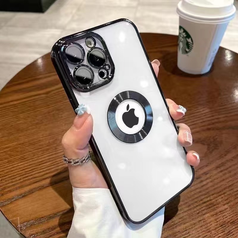 Capinha Capa Premium TPU Com Borda e Anel Galvanoplástica Proteção de Câmera iPhone 11 12 13 14 15 Pro Max Plus ProMax Mais Resistente De Alta Qualidade DW02