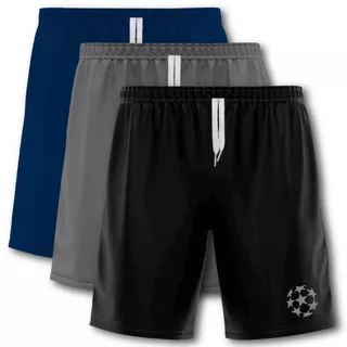 KIT COM 3 Bermudas Shorts Calção REFLETIVO Dry Fit Esportivo Academia Esportivo Com 2 BOLSOS