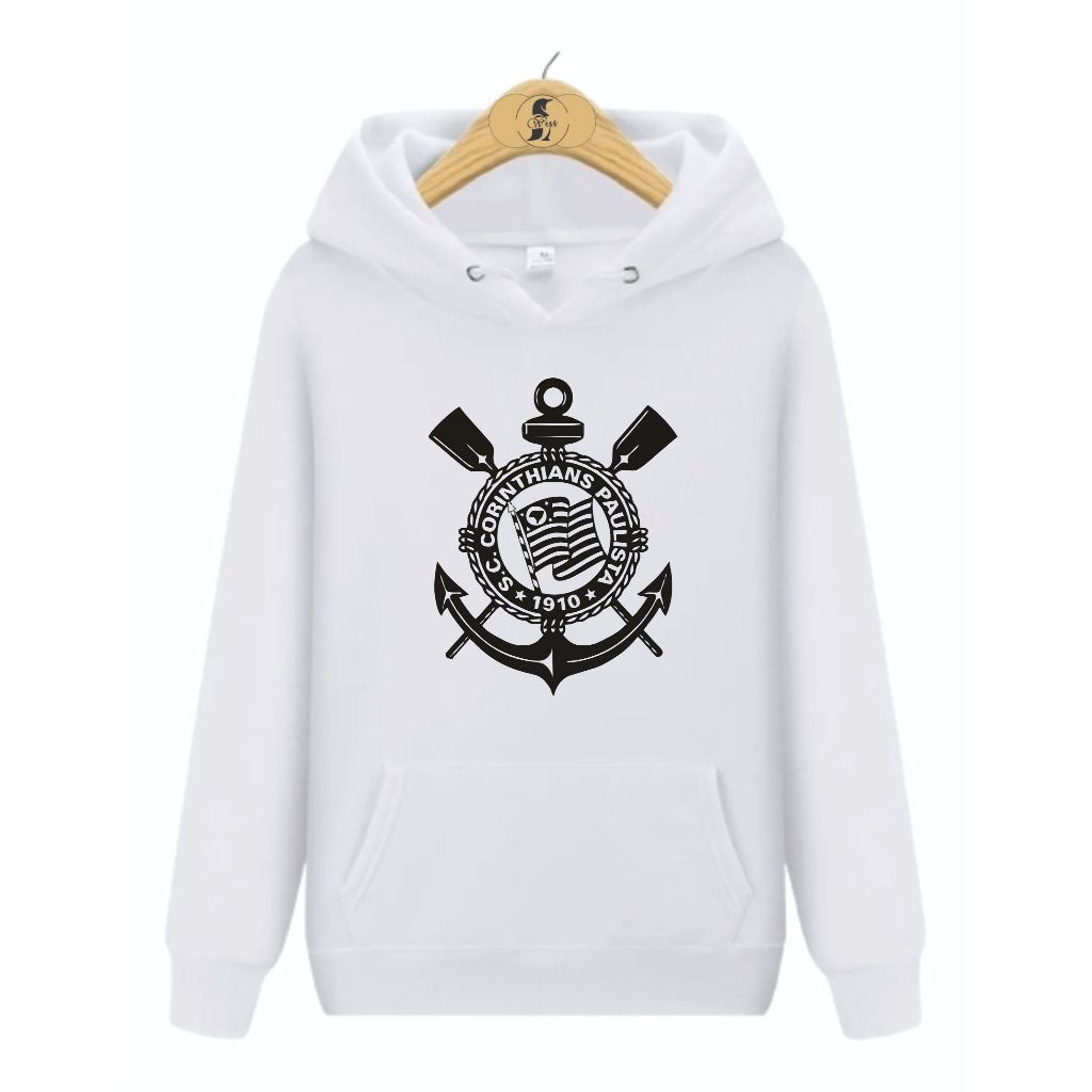 Blusa de Moletom Modelo Canguru Corinthians Escudo