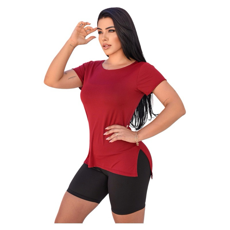 Blusas Compridas long line e Sobre Legging Feminina moda fitness
