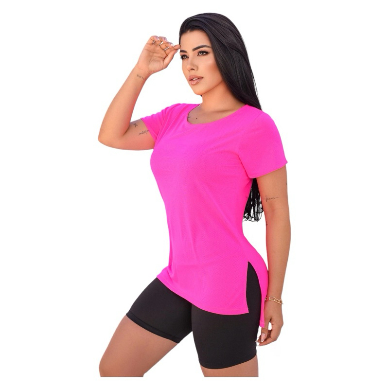 Blusas Compridas long line e Sobre Legging Feminina moda fitness