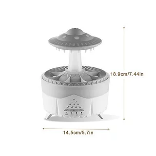 Umidificador De Nave com Gotas de Chuva Alienígena Difusor Led 7 cores