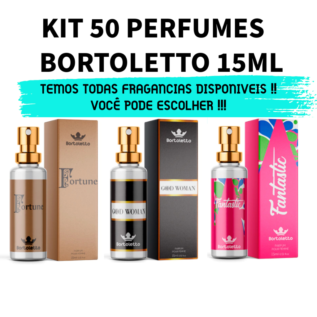 KIT 50 PERFUMES BORTOLETTO 15ML