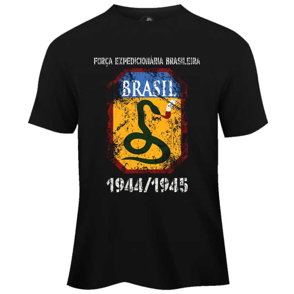 Camisa Masculina, Camiseta Força Expedicionária Brasileira, FEB, Algodão