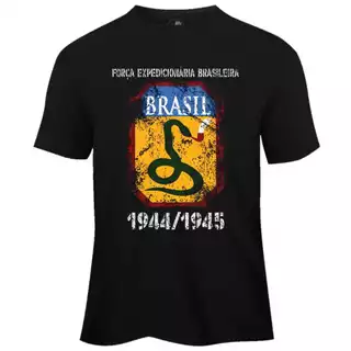 Camisa Masculina, Camiseta Força Expedicionária Brasileira, FEB, Algodão