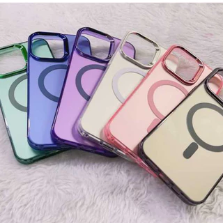 Capa AcríIica CoIorida Lisa com Magsafe para Samsung S23 FE S24 PLUS ULTRA
