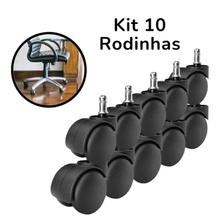 Kit 5/10/15 Rodinhas Roda Rodízio Anti-risco Anti-ruido Para Cadeiras Giratórios Escritórios Baixo Ruido