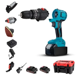Kit Multifuncional Parafusadeira Lixadeira Serra + Tico Tico