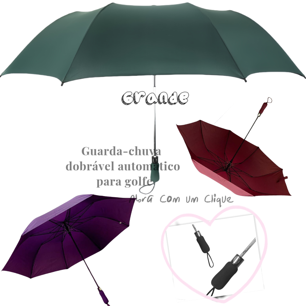 Guarda Chuva Grande Automático Grande de Golf Reforçado Contra Vento 140cm guarda-chuva dobrável