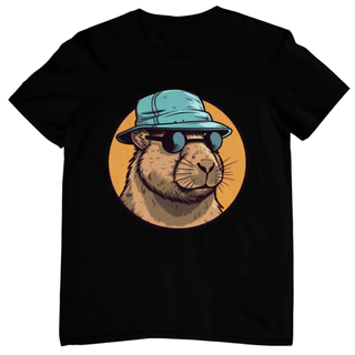 Camiseta Algodão Capivara Meme Fofo Frente Unissex