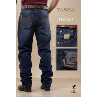 Calça country masculina 100% algodão jeans grosso cauntry rodeio