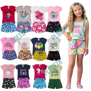 Kit 10 Peças Premium Roupa de Menina Verão Infantil Feminino 1 a 16