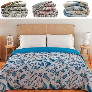 Edredom Casal de Malha 100 Algodão e Plush Dupla Face Antialérgico 235x240cm - BF Colchões