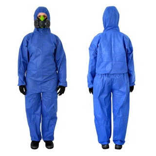 Macacão Covertech 200 Segurança Descartável Azul Respirável Tnt Volk