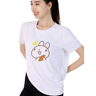 Camiseta Unissex 100% Algodão Coelho Fofo Coelhinho Cenoura T-Shirt Baby Look Confortável Macia