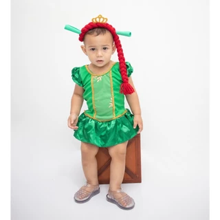 Princesa Ogra bebê com Trança - Fantasia Mesversario