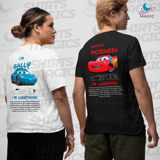 Camiseta Básica KIT CASAL Relâmpago Mcqueen + Sally Carrera 100% algodão (Mesclado)