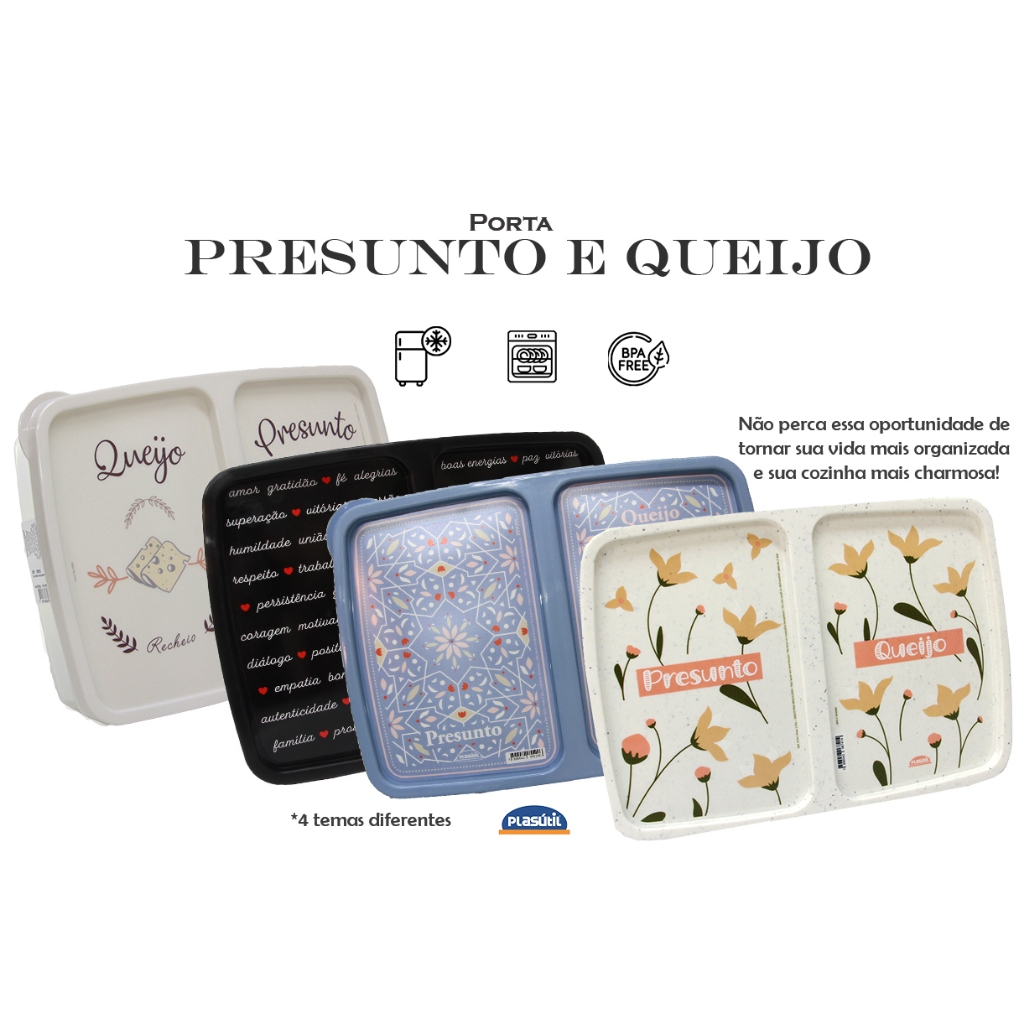Porta Presunto e Queijo - 2 Divisórias, empilhavel - Qualidade Plasútil ...