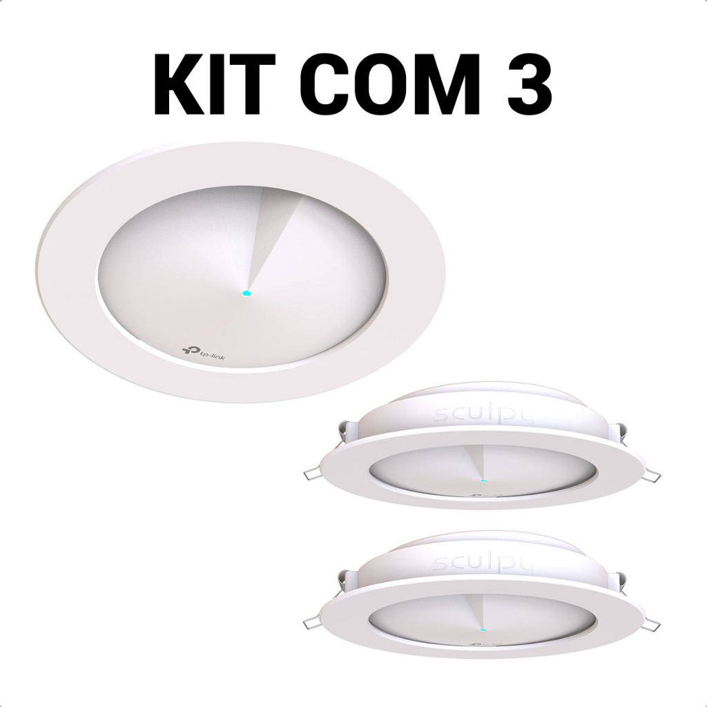 Kit 3 Suportes De Embutir No Teto Gesso Para Roteador Tp-link Deco M5 AC1300 (V3 ou V3.2)