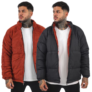 Jaqueta Dupla Face Masculina Casaco De Pelinhos Puffer de Frio Intenso Bobojaco Qualidade Premium