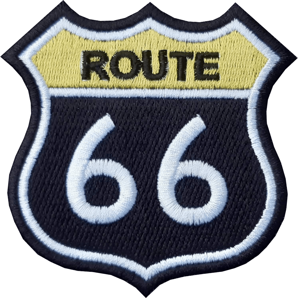 Patch Bordado Brasão Rota 66 Amarelo C/ preto - Route 66 Motoqueiro 8 ...
