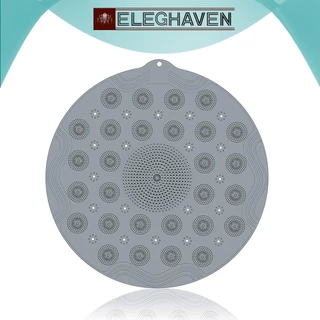 ELEGHAVEN>>Tapete de banho antiderrapante quadrado macio para banheira com ventosas e orifícios de drenagem laváveis