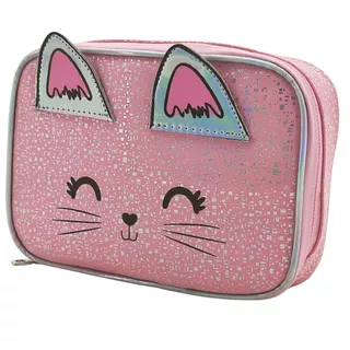 Estojo Infantil de Gatinho Meninas 3D Penal Escolar Estojo Box Quadrado