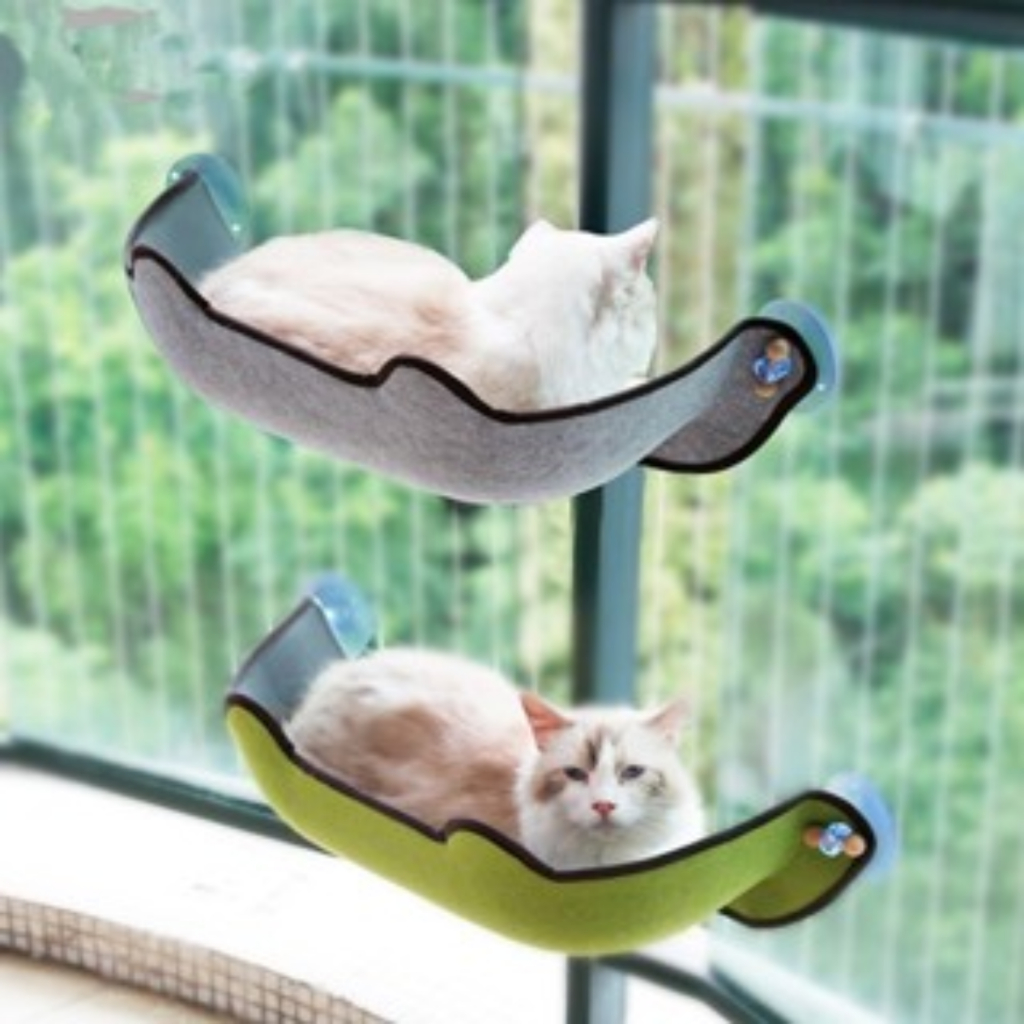 Cama Suspensa Para Gato Ventosa Feltro Caminha De Janela Gatos Ninho ...