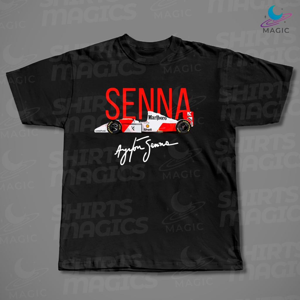 Camisa Básica Magic Car F1 1988 + Assinatura F1 100% Algodão unissex