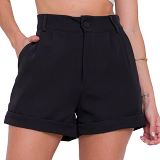 Short Alfaiataria Feminino Verão Casual Cintura Alta Plus Size P AO G3 Varias Cores em Oferta na Shopee