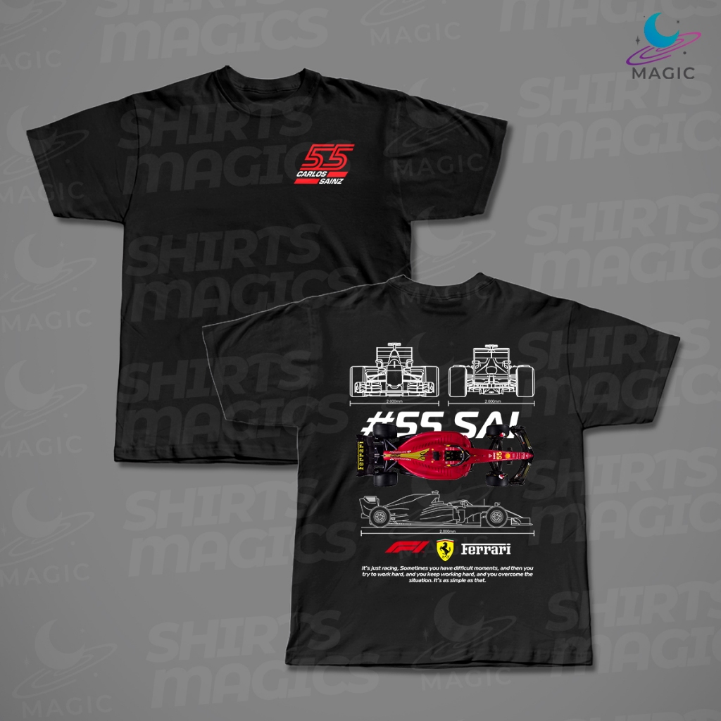 Camiseta Carlos Sainz Jr. 55 Fórmula 1 Piloto F1 100% Algodão