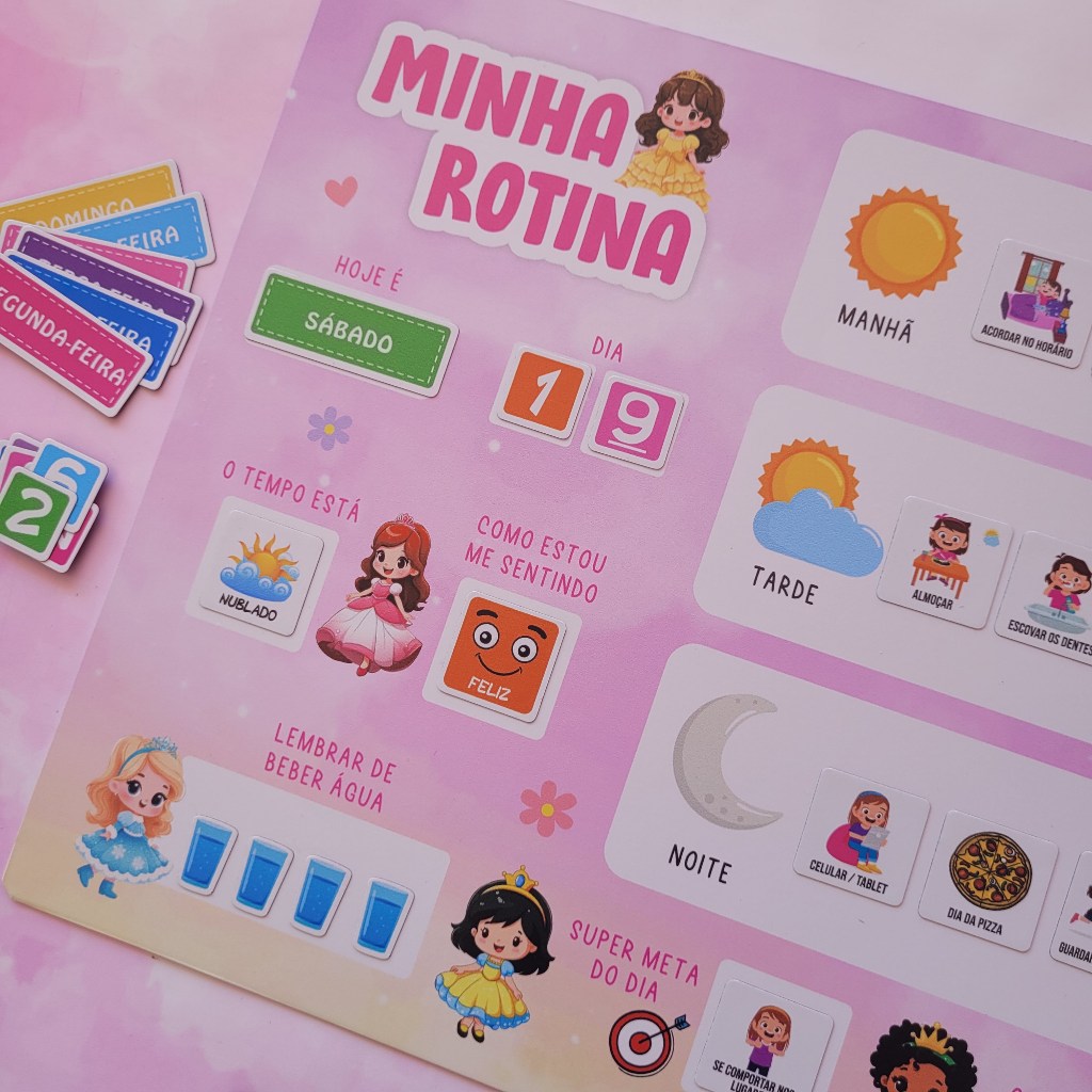 Quadro Educativo Rotina Infantil Imantado Minha Rotina Diária