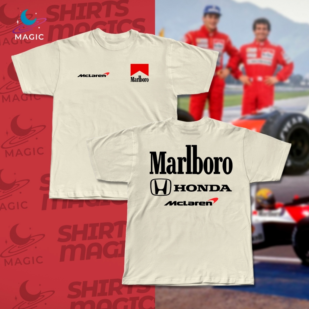 Camiseta Básica Mclaren Marlboro - Honda - 100% Algodão unissex