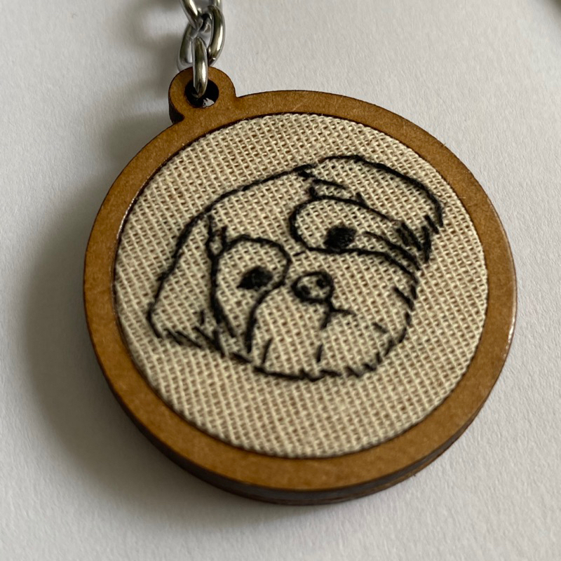 chaveiro bordado silhueta pet gato cachorro personalizado presente criativo