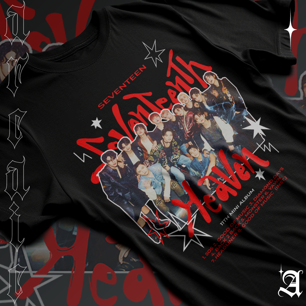 Camiseta Basica Algodao Seventeen Boy Band Sul Coreana Seventeenth