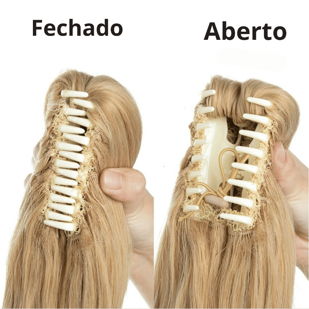 Rabo Ondulado Loiro Medio Fibra Orgânica Com Presilha 65cm | Shopee Brasil