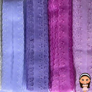 Bordado Inglês 2,5cm de Largura Peça 13,7mt, 1un, 2un, 3un  Tira Bordada 90% Poliéster 10% Algodão em Oferta na Shopee