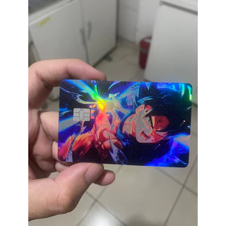 Adesivo Holográfico para cartão de credito e débito tema: DRAGON BALL GOKU